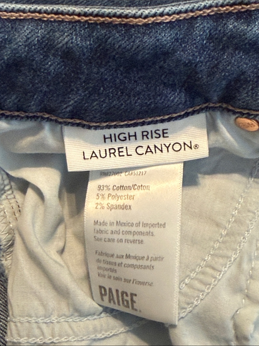 Paige High Rise Laurel Canyon Bootcut Jean Medium Wash Zane Size 27 - Picture 11 of 16